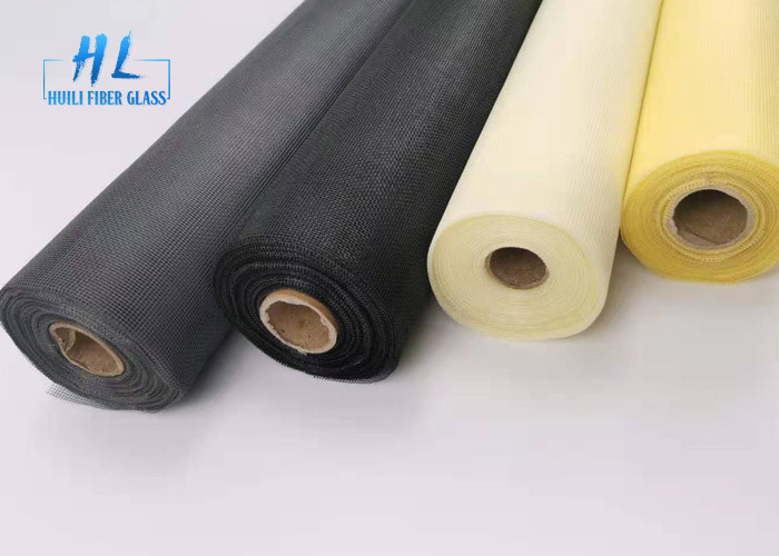 Противопожарная квадратная стекловолокнистая москитная сетка 33 Tex Yarn Black White Grey Mesh Rolls